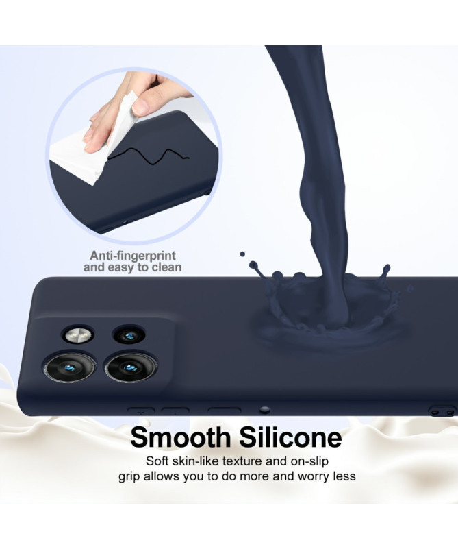 Coque Motorola Edge 50 Neo Silicone Liquide MagSafe, Lanière