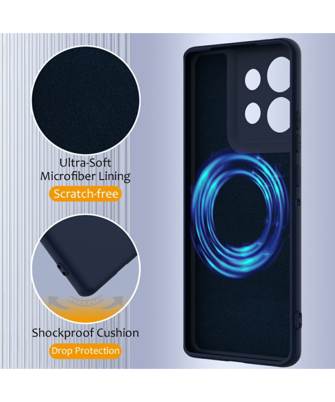 Coque Motorola Edge 50 Neo Silicone Liquide MagSafe, Lanière