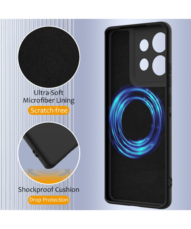 Coque Motorola Edge 50 Neo Silicone Liquide MagSafe, Lanière