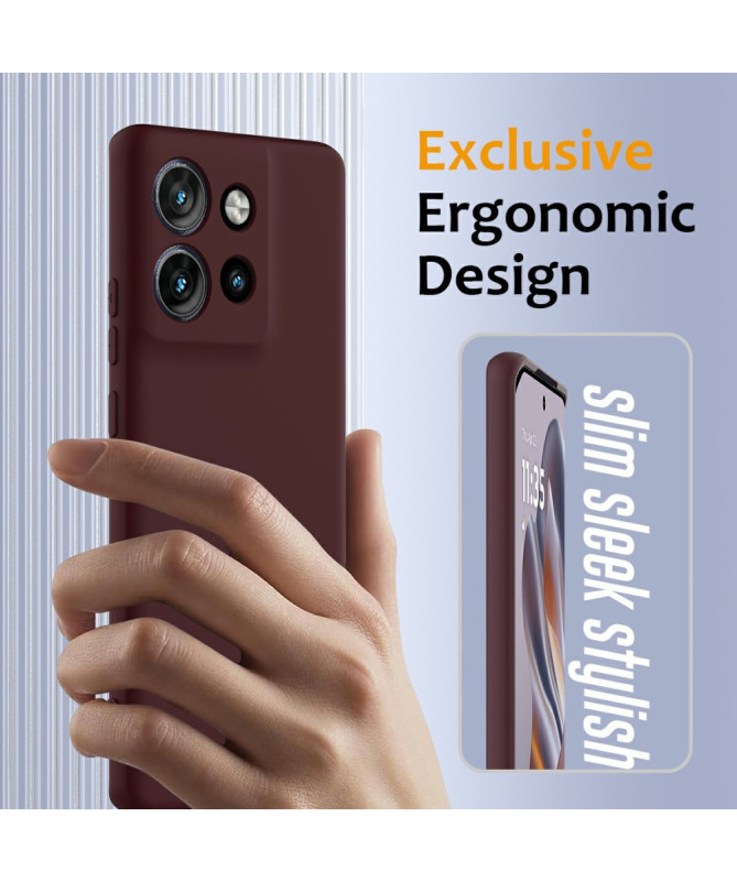 Coque Motorola Edge 50 Neo Silicone Liquide MagSafe, Lanière