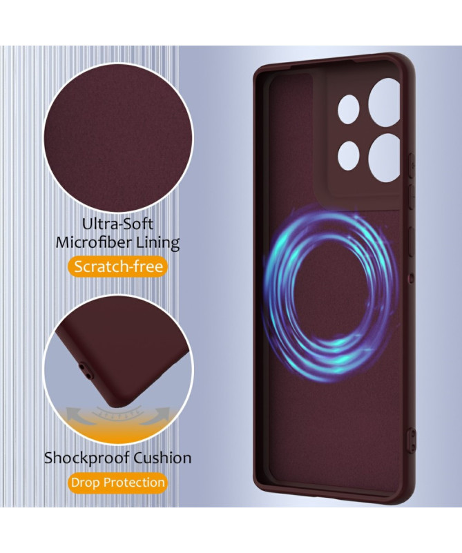 Coque Motorola Edge 50 Neo Silicone Liquide MagSafe, Lanière