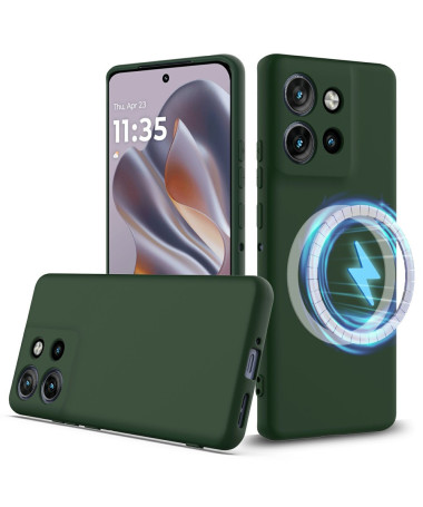 Coque Motorola Edge 50 Neo Silicone Liquide MagSafe, Lanière Vert foncé - photo 29