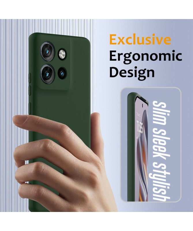Coque Motorola Edge 50 Neo Silicone Liquide MagSafe, Lanière