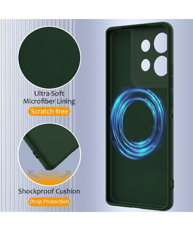 Coque Motorola Edge 50 Neo Silicone Liquide MagSafe, Lanière