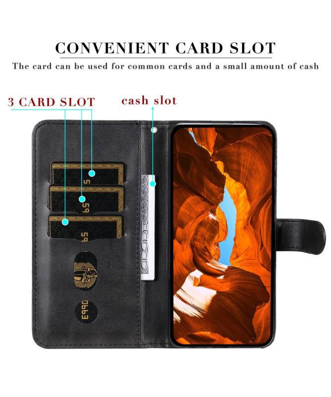 Housse Motorola Edge 50 Neo Zipper Pocket effet cuir