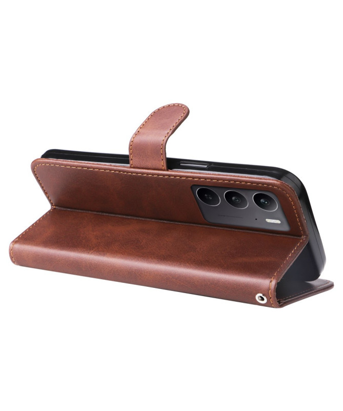 Housse Motorola Edge 50 Neo Zipper Pocket effet cuir