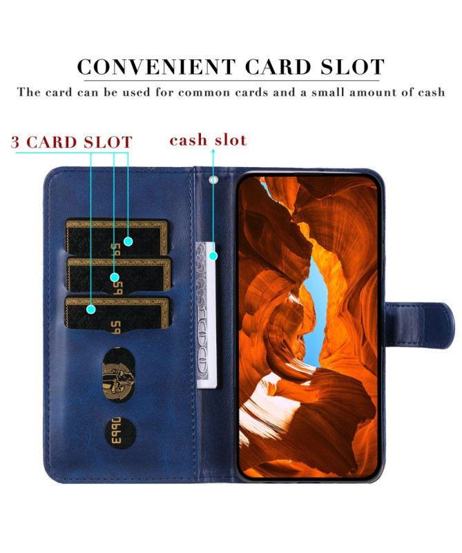 Housse Motorola Edge 50 Neo Zipper Pocket effet cuir