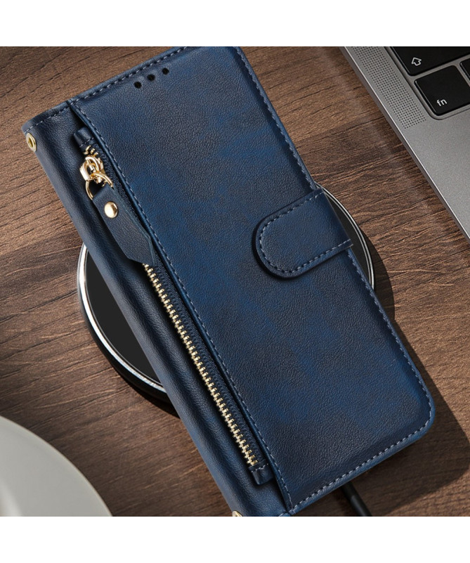 Housse Motorola Edge 50 Neo Porte-Cartes à Lanière