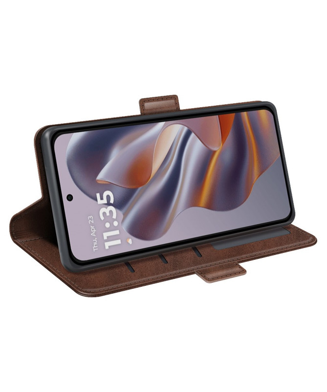Étui Motorola Edge 50 Neo portefeuille revêtement simili cuir mat