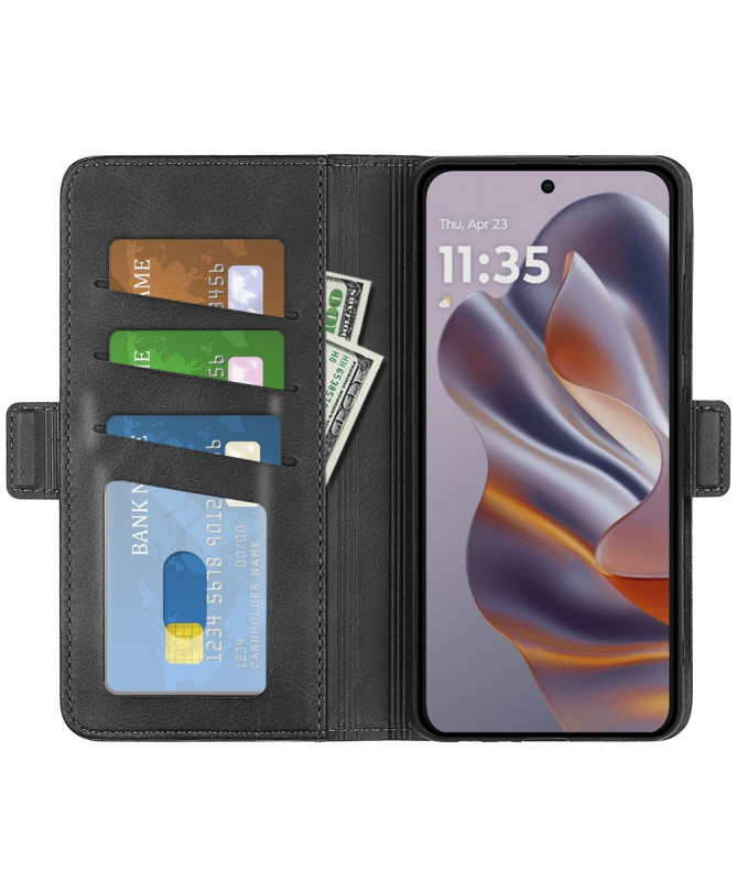 Étui Motorola Edge 50 Neo portefeuille revêtement simili cuir mat