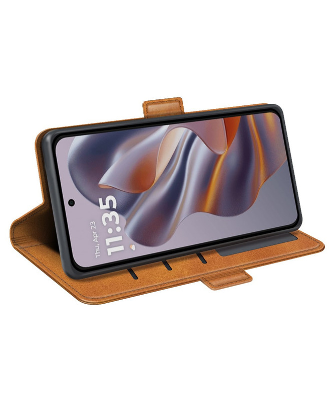 Étui Motorola Edge 50 Neo portefeuille revêtement simili cuir mat