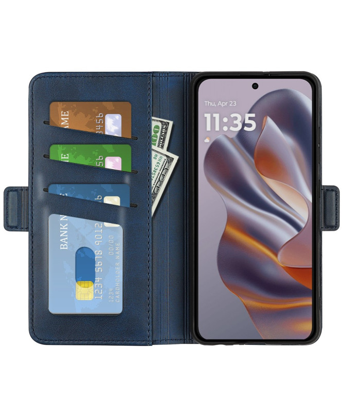 Étui Motorola Edge 50 Neo portefeuille revêtement simili cuir mat