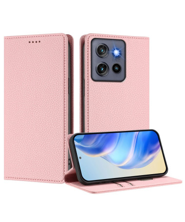 Housse Motorola Edge 50 Neo Flip Cover Texture Grainée Or Rose - photo 14