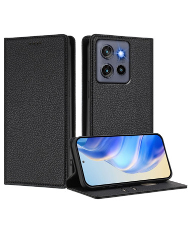 Housse Motorola Edge 50 Neo Flip Cover Texture Grainée Noir - photo 20