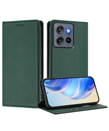 Housse Motorola Edge 50 Neo Flip Cover Texture Grainée Vert foncé - photo 26