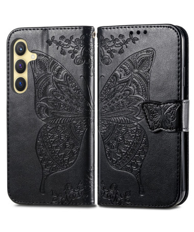 Housse Samsung Galaxy A35 5G Papillon Relief Noir - photo 18