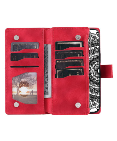 Housse Samsung Galaxy A35 5G Mandala Porte-Cartes Rouge - photo 15