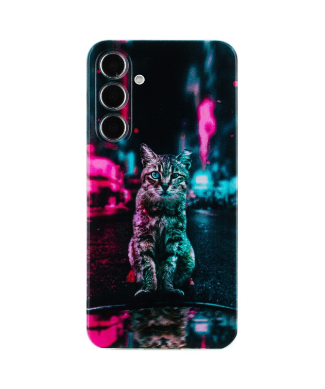 Coque Samsung Galaxy A35 5G Motif Chat Néon