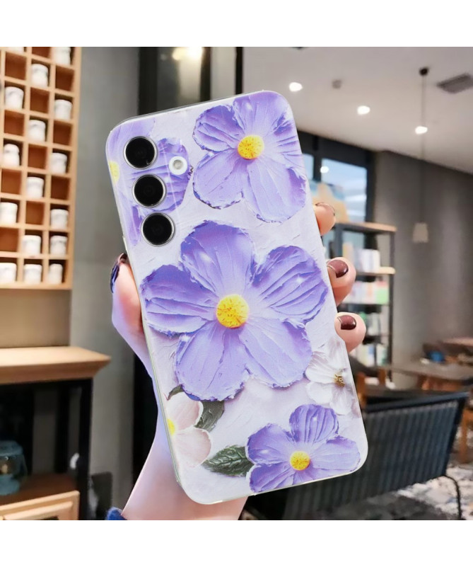 Coque Samsung Galaxy A35 5G Fleurs en Relief