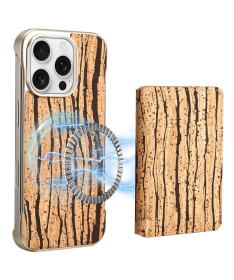Coque iPhone 16 Pro Max MagFolio Wood | Motif Bois & MagSafe