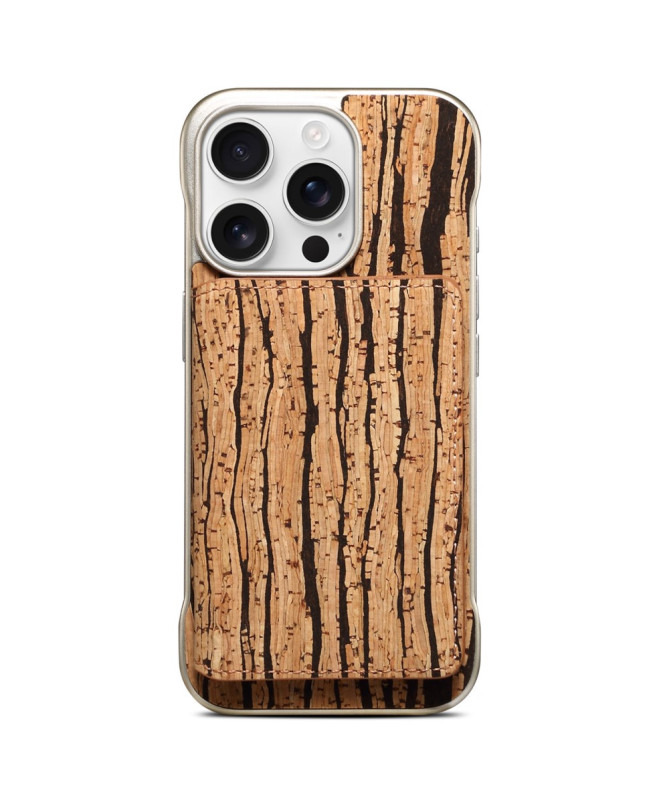 Coque iPhone 16 Pro Max MagFolio Wood | Motif Bois & MagSafe