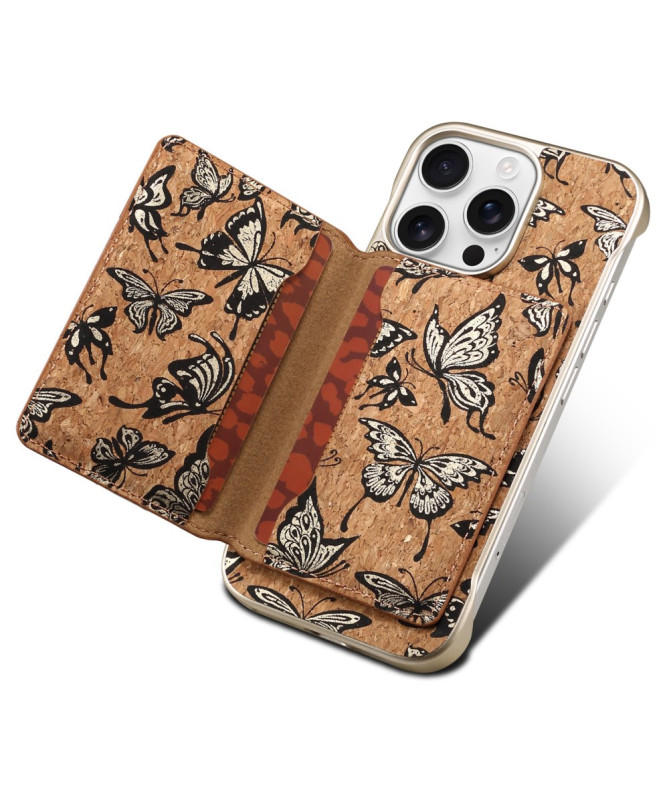 Coque iPhone 16 Pro Max MagFolio Nature | Papillons & Effet Liège