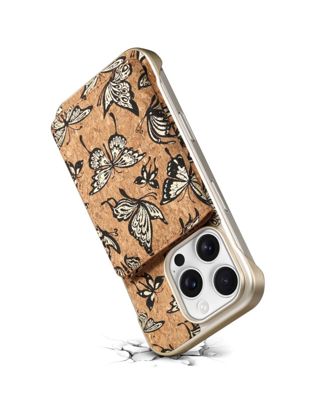 Coque iPhone 16 Pro Max MagFolio Nature | Papillons & Effet Liège