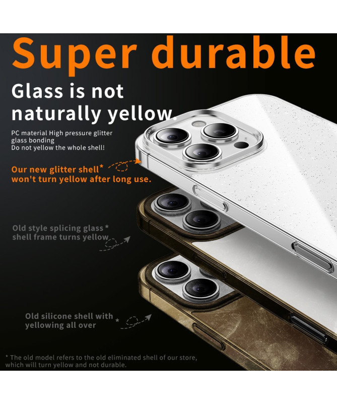 Coque iPhone 16 Pro Max CrystalGlow | Transparente et Scintillante