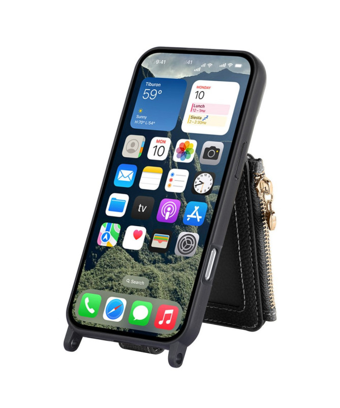 Coque iPhone 16 Pro Max Portefeuille, Stand et Lanière