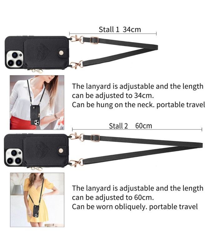 Coque iPhone 16 Pro Max Portefeuille, Stand et Lanière