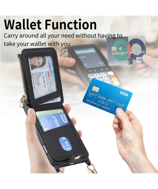 Coque iPhone 16 Pro Max Portefeuille, Stand et Lanière