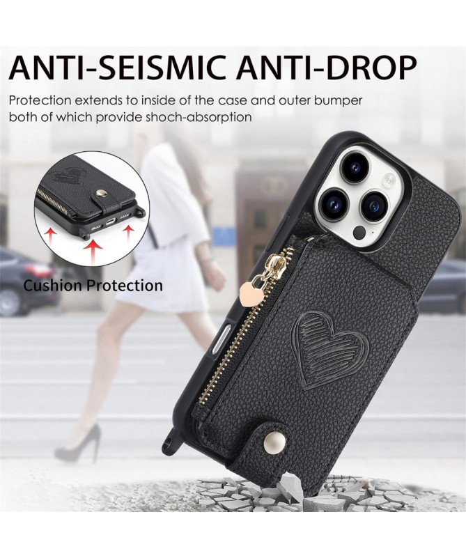 Coque iPhone 16 Pro Max Portefeuille, Stand et Lanière