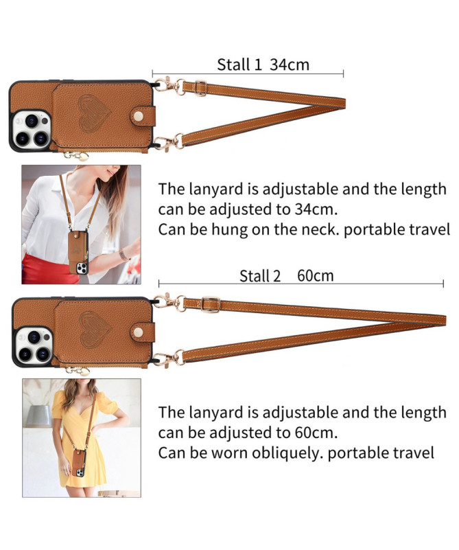 Coque iPhone 16 Pro Max Portefeuille, Stand et Lanière