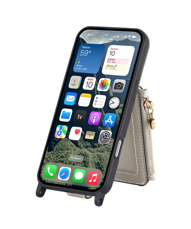 Coque iPhone 16 Pro Max Portefeuille, Stand et Lanière
