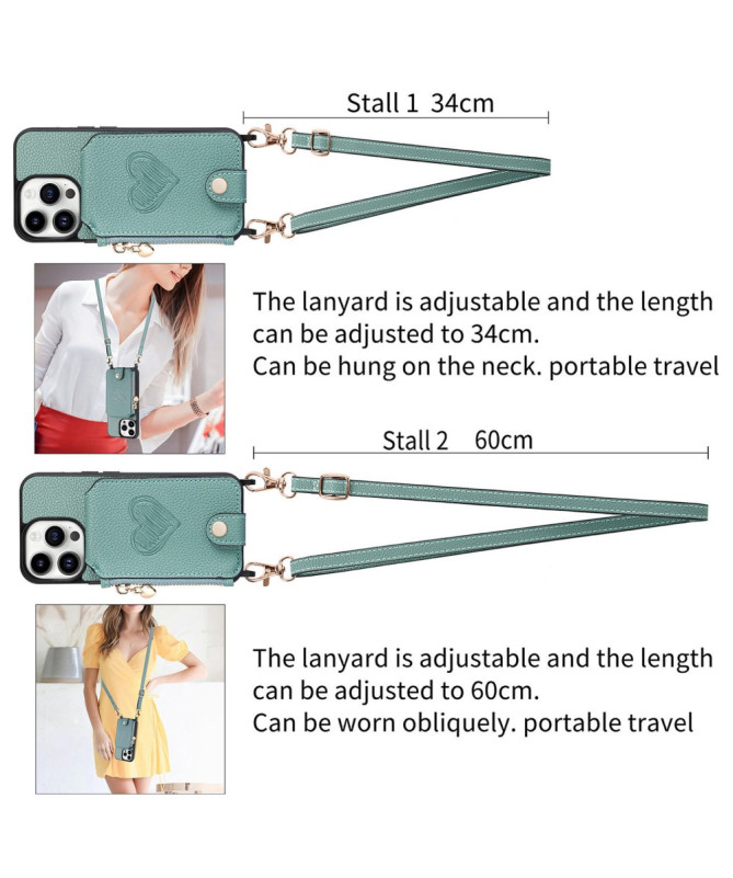 Coque iPhone 16 Pro Max Portefeuille, Stand et Lanière