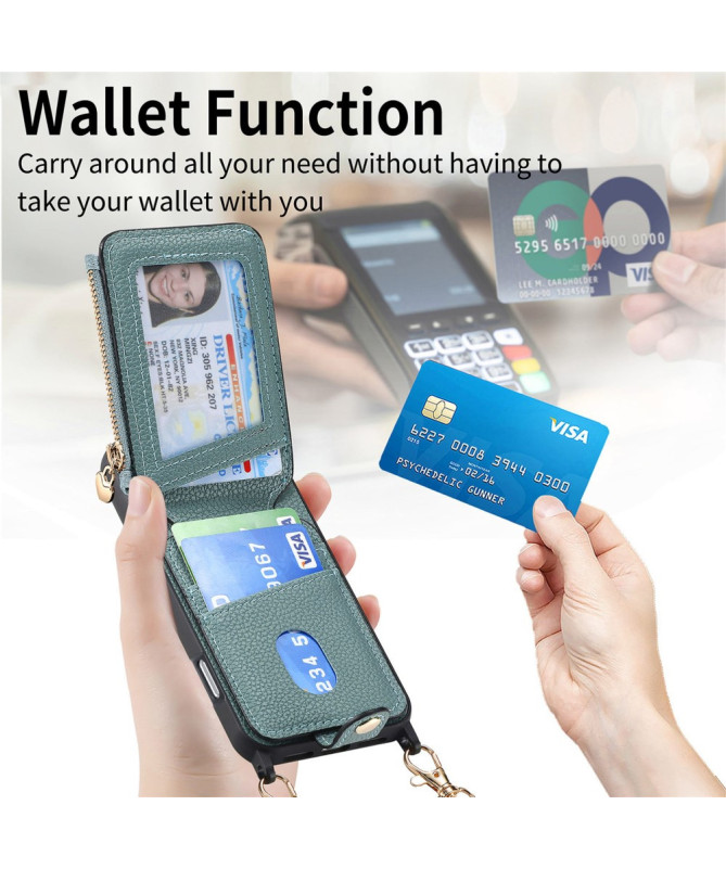 Coque iPhone 16 Pro Max Portefeuille, Stand et Lanière