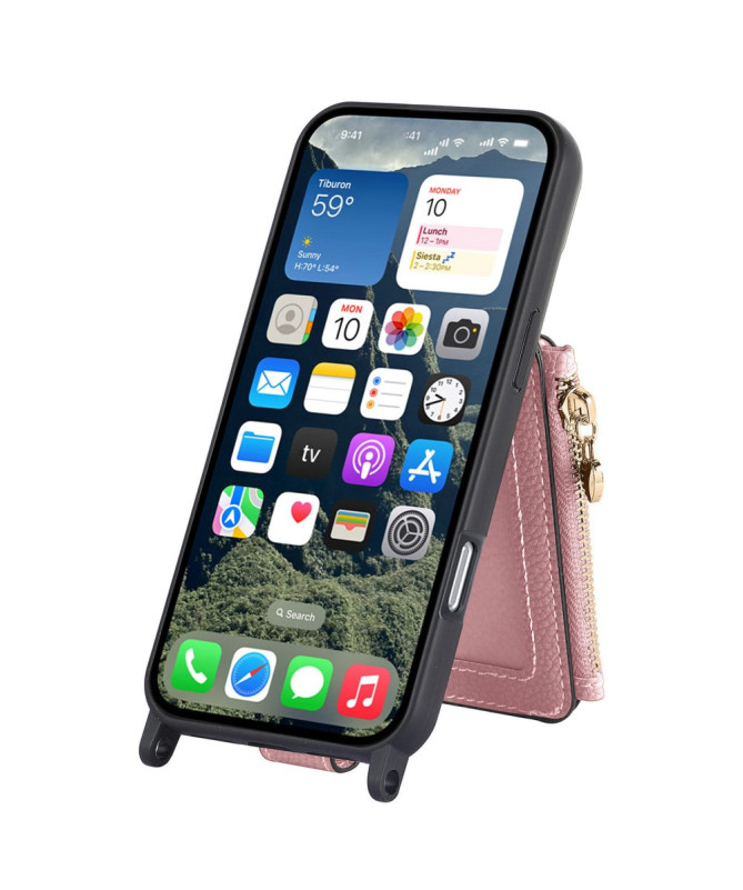 Coque iPhone 16 Pro Max Portefeuille, Stand et Lanière