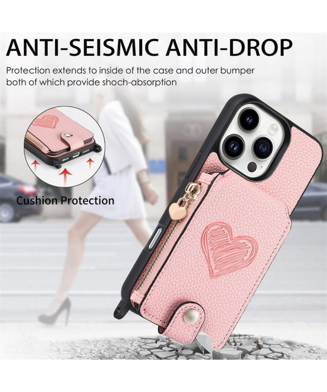 Coque iPhone 16 Pro Max Portefeuille, Stand et Lanière