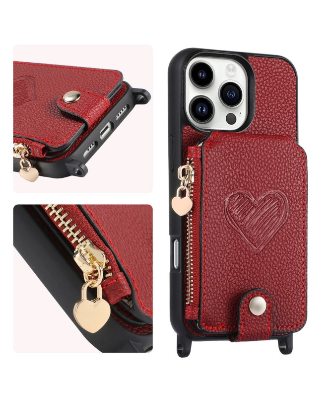 Coque iPhone 16 Pro Max Portefeuille, Stand et Lanière