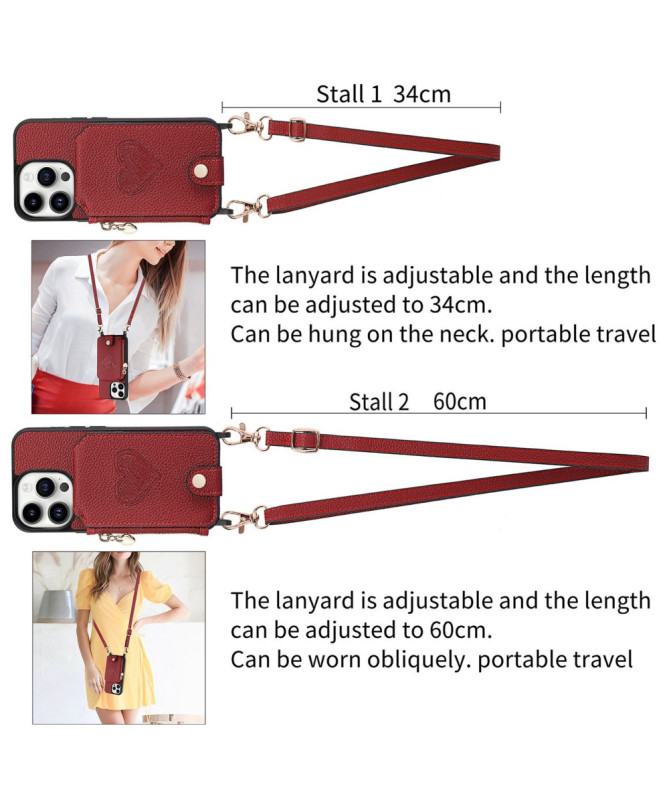 Coque iPhone 16 Pro Max Portefeuille, Stand et Lanière