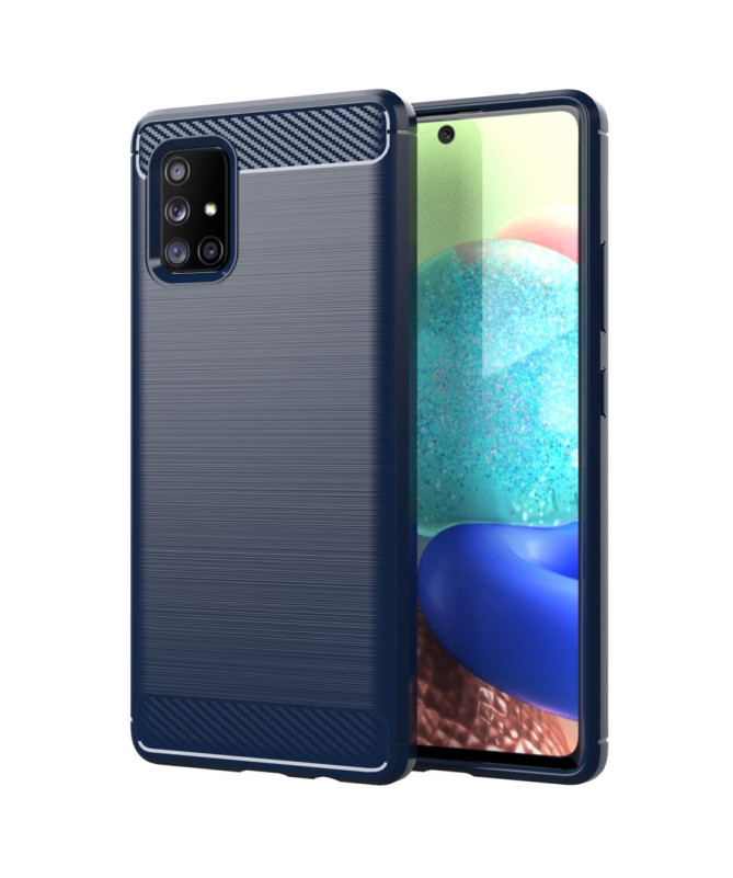 Coque Samsung Galaxy A71 5G Effet Brossé avec Texture Carbone