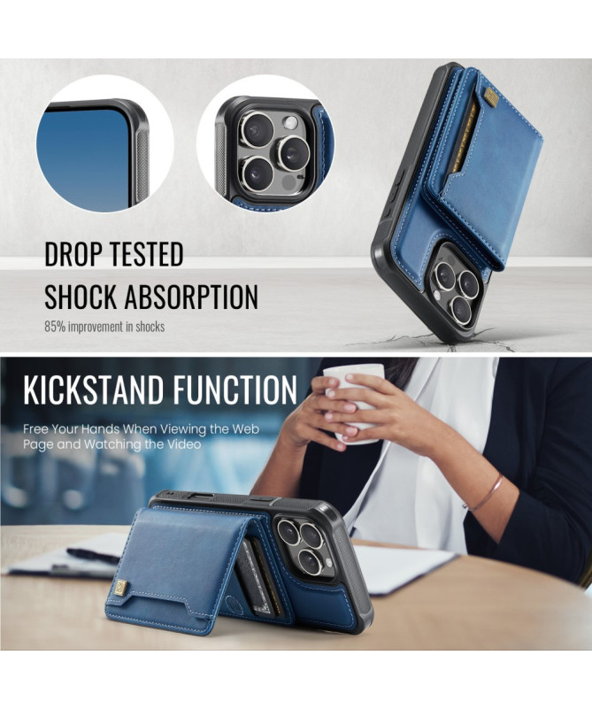 Coque iPhone 16 Pro Max Simili Cuir Vintage & Portefeuille Magnétique