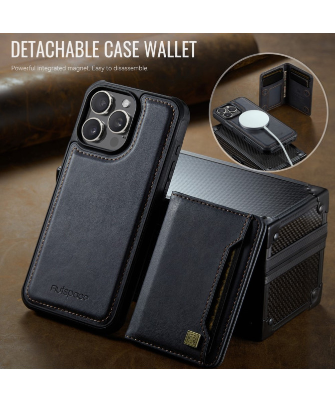 Coque iPhone 16 Pro Max Simili Cuir Vintage & Portefeuille Magnétique