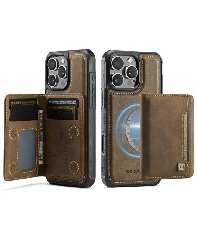 Coque iPhone 16 Pro Max Simili Cuir Vintage & Portefeuille Magnétique