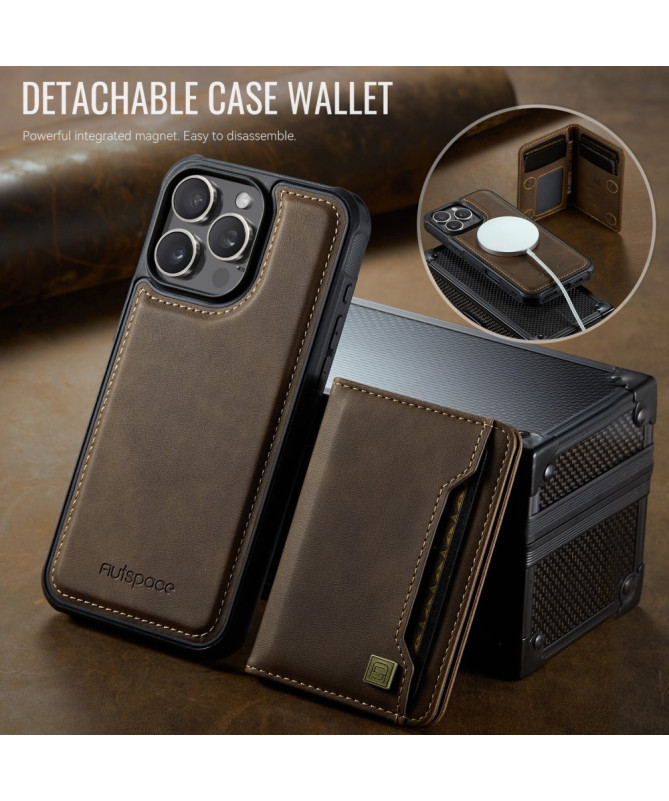 Coque iPhone 16 Pro Max Simili Cuir Vintage & Portefeuille Magnétique