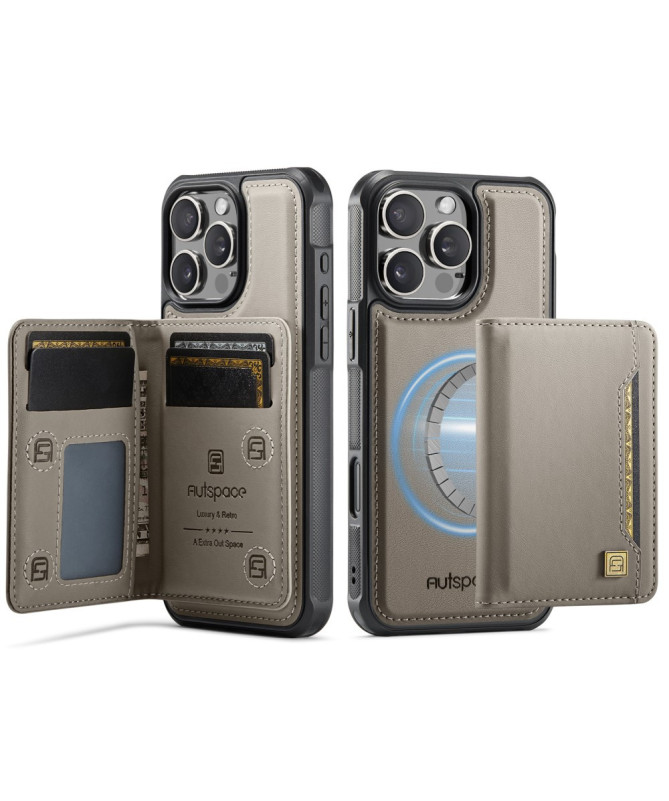 Coque iPhone 16 Pro Max Simili Cuir Vintage & Portefeuille Magnétique