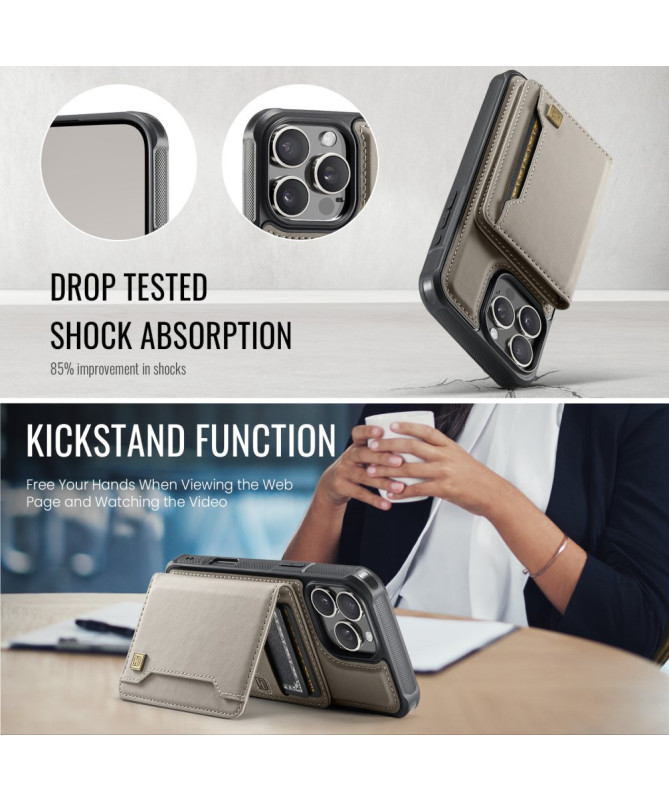 Coque iPhone 16 Pro Max Simili Cuir Vintage & Portefeuille Magnétique