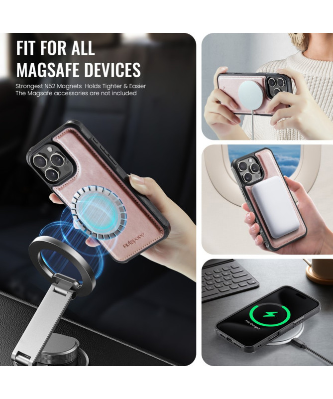 Coque iPhone 16 Pro Max Simili Cuir Vintage & Portefeuille Magnétique