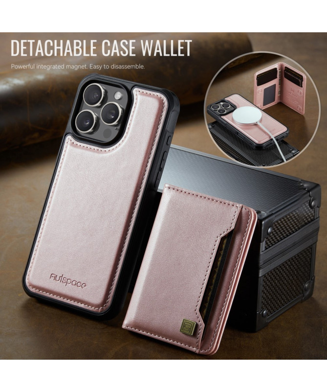 Coque iPhone 16 Pro Max Simili Cuir Vintage & Portefeuille Magnétique