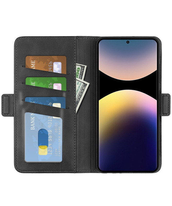 Étui Xiaomi Redmi Note 14 Pro 4G portefeuille revêtement simili cuir m